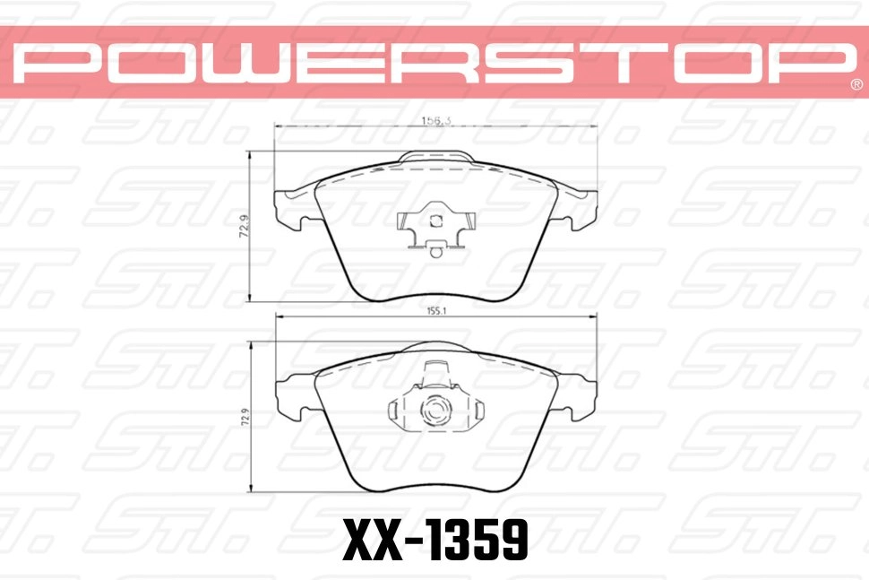 Колодки тормозные 17-1359 PowerStop Z17 передние Audi TT 8J; S3 8P; Golf 6 R