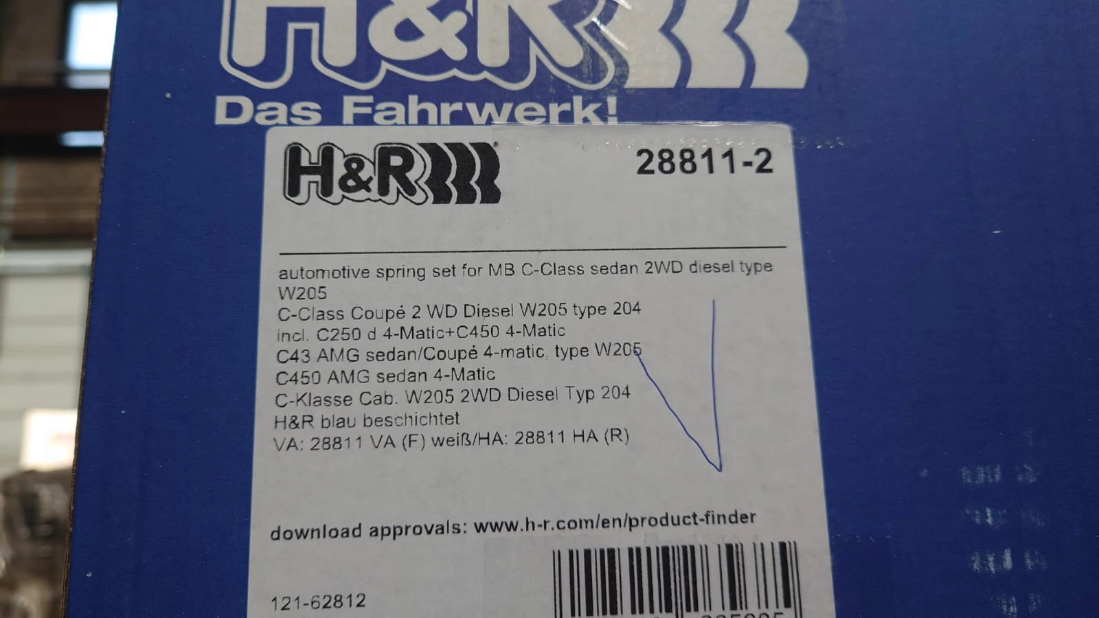 H&R 28811-2 Пружины с занижением Mercedes Benz W205 C43