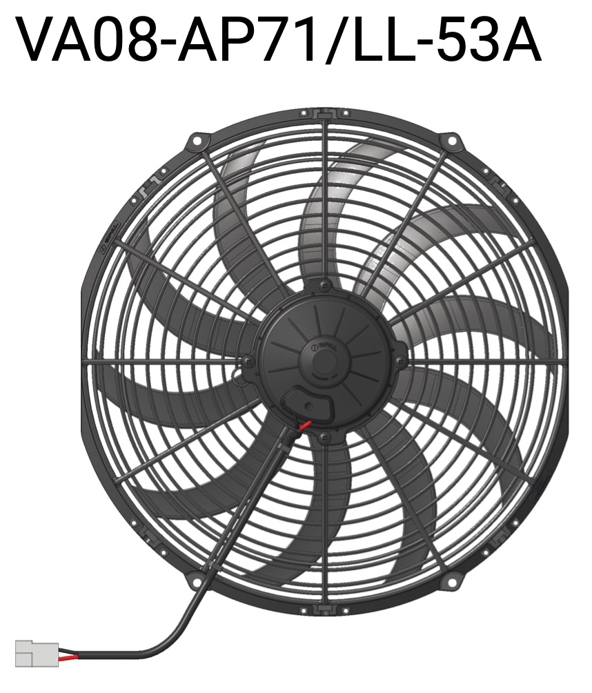 Вентилятор втягивающий (за радиатором) 14" (350mm) 3160 м3/ч SPAL VA08-AP71/LL-53A