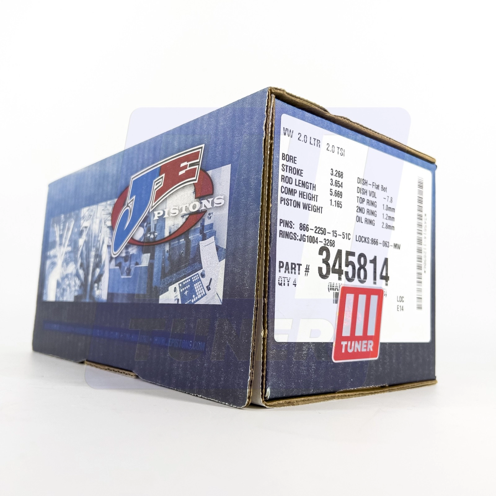 JE Pistons Комплект кованых поршней CR 9.6:1 для VAG 2.0 TSI GEN.2/3 83mm