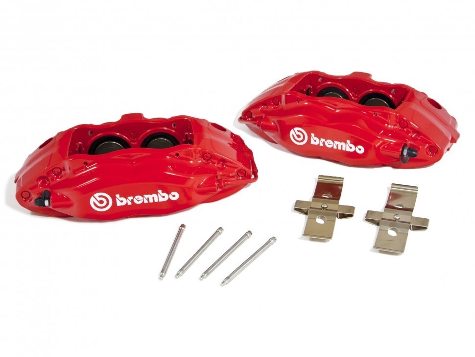 Комплект суппортов 2 шт. КРАСНЫЕ, Brembo 4 поршня: 40mm - 44mm