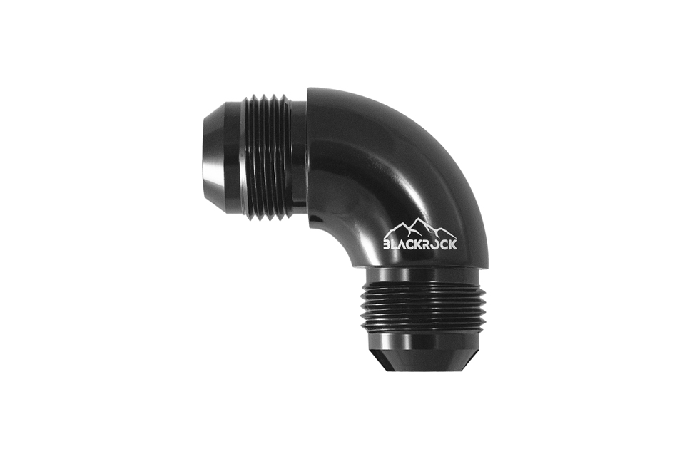 Адаптер П AN06 - П AN06, 90°, алюминий, Full Flow серия, BLACKROCK LAB, AN827-06BK