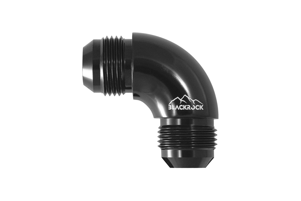 Адаптер П AN08 - П AN08, 90°, алюминий, Full Flow серия, BLACKROCK LAB, AN827-08BK