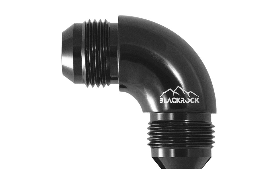 Адаптер П AN12 - П AN12, 90°, алюминий, Full Flow серия, BLACKROCK LAB, AN827-12BK
