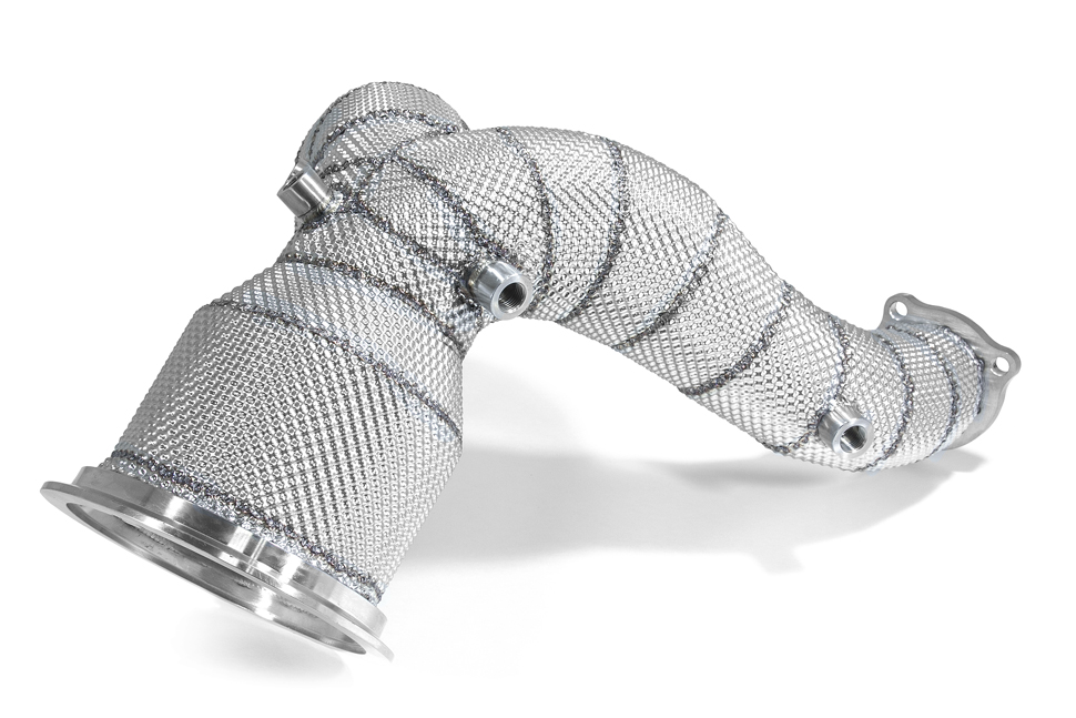 Приемная труба (даунпайп) термоэкран VW-DP-0316 BlackRock Lab Audi S4/S5 B9 OPF 2019->