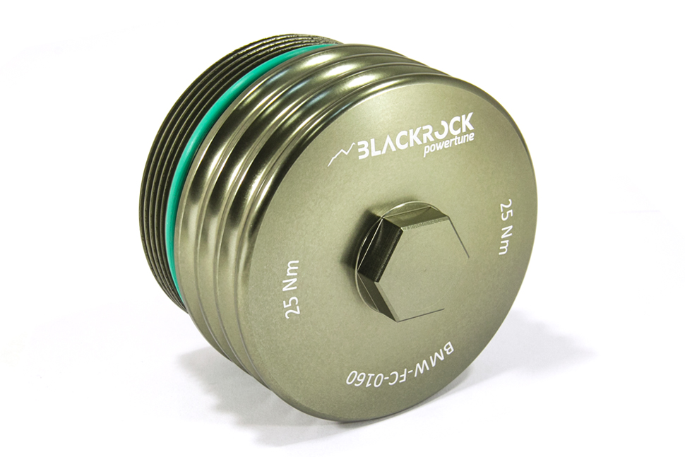 Крышка масляного фильтра алюминиевая BlackRock Lab BMW-FC-0160; BMW N54; N55; S55; N51; N52; N20