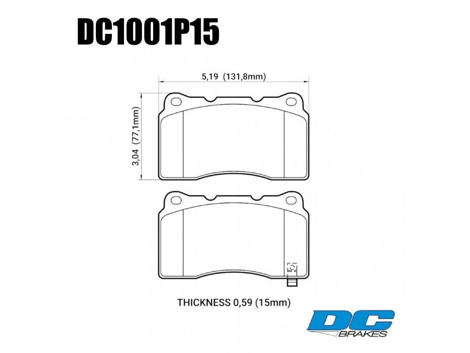 Колодки тормозные DC1001P15 DC Brakes Street STR.S+, перед LANCER EVO V-X; SUBARU WRX STI