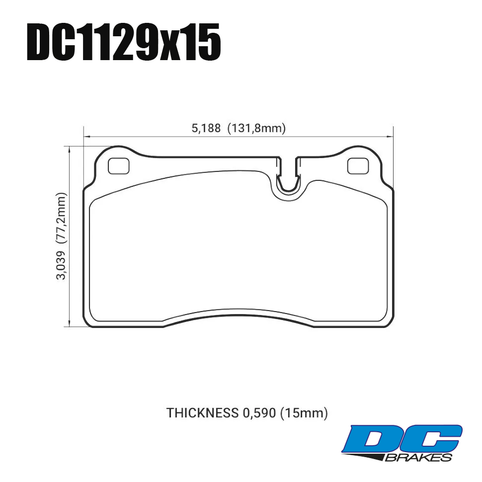 Колодки тормозные DC1129M15 DC Brakes R27 перед MMC LANCER EVO V-X; SUBARU WRX STI
