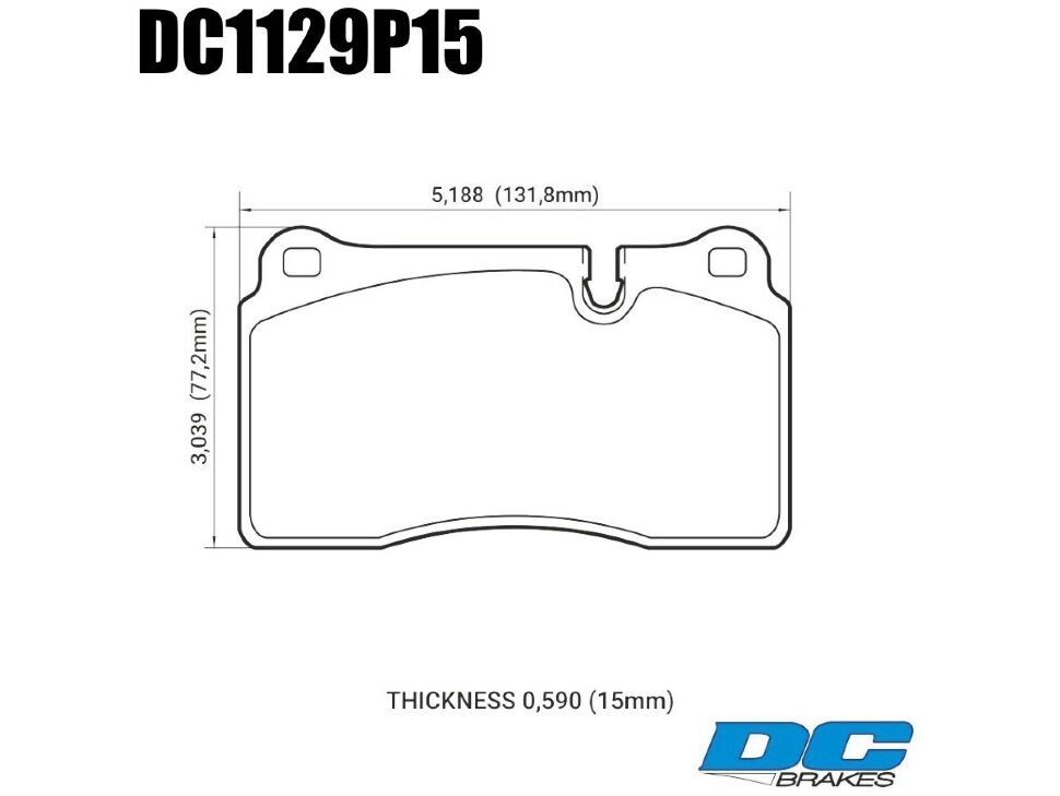 Колодки тормозные DC1129P15 DC Brakes STREET STR.S+, перед LANCER EVO V-X; SUBARU WRX STI