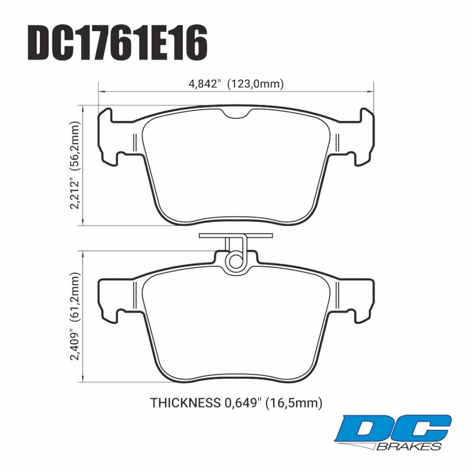 Колодки тормозные DC1761E16 DC brakes RT.2, задние A3 8V; TT 8S; GOLF 7; PASSAT 3G;