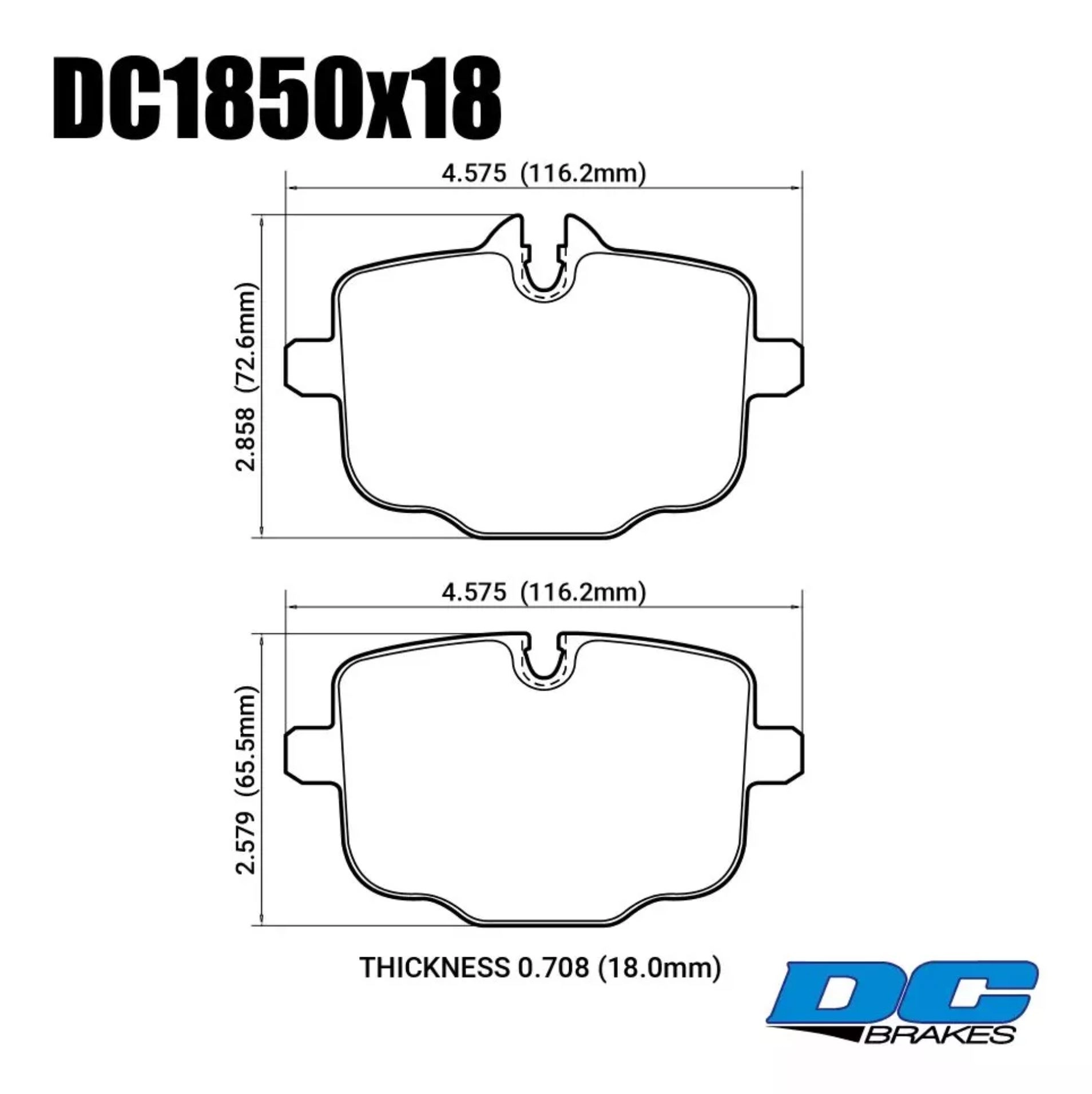 Колодки тормозные DC1850S18 DC Brakes R24 задние BMW M3 G80; M4 G82; M5 F10; M6 F12; X5 G05; X7 G07