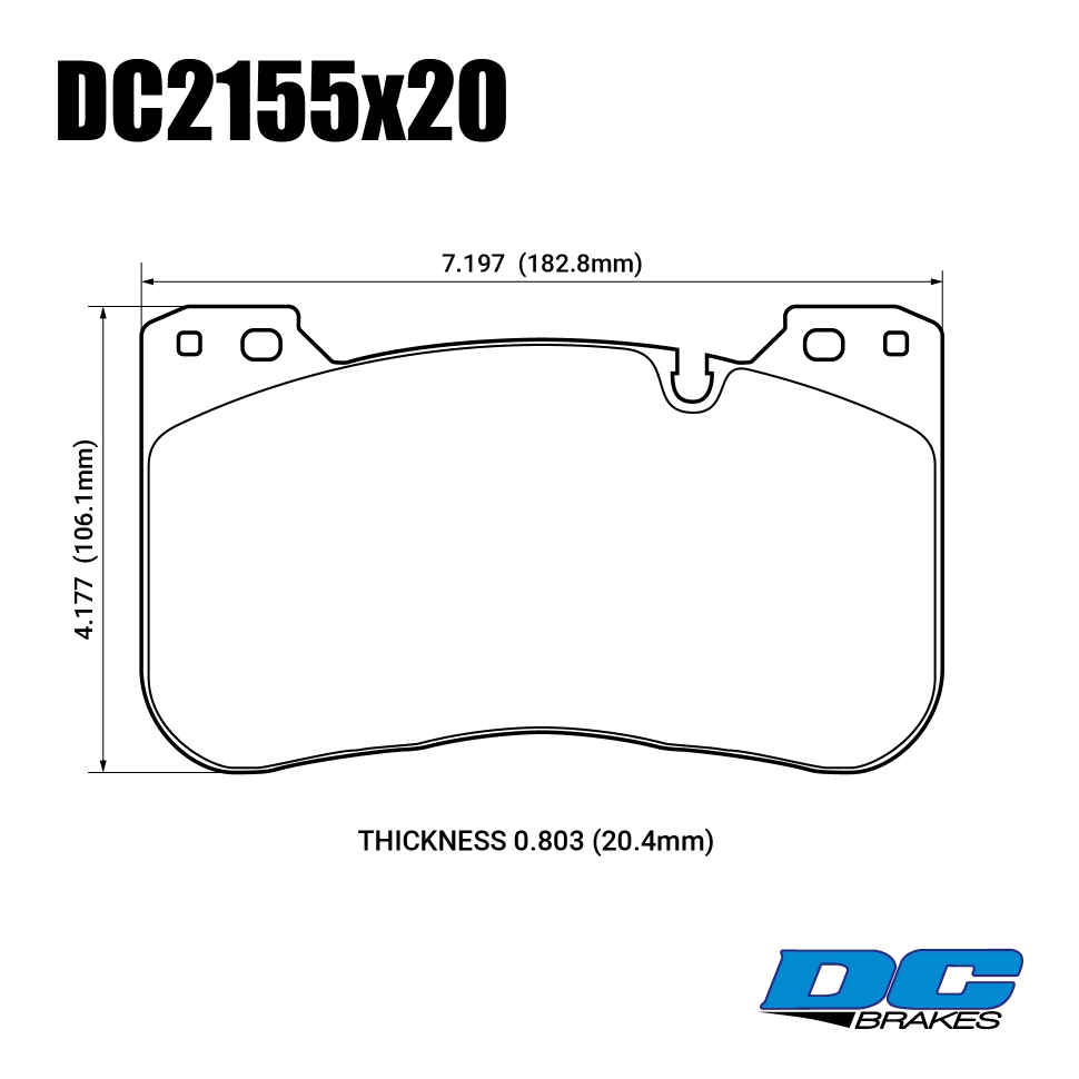 Колодки тормозные DC2155E20 DC Brakes RT.2 перед BMW M5 F90; M8 F92; X5M G05; X6M G06