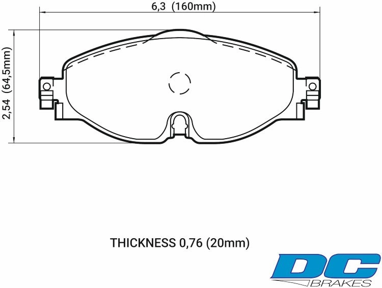 Колодки тормозные DC9005E20 DC Brakes RT.2, перед VW GOLF VII; Passat 3G; AUDI TT FV3; A3 8V1