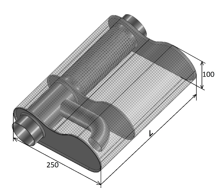 Глушитель Bronko под кардан 250 х 100 мм с камерой гельмгольца
