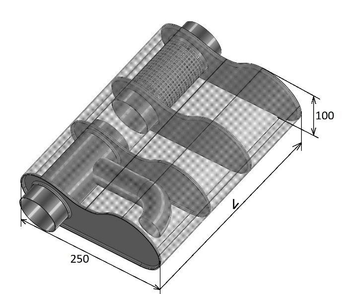 Глушитель Bronko под кардан 250 х 100 мм камерный с камерой гельмгольца