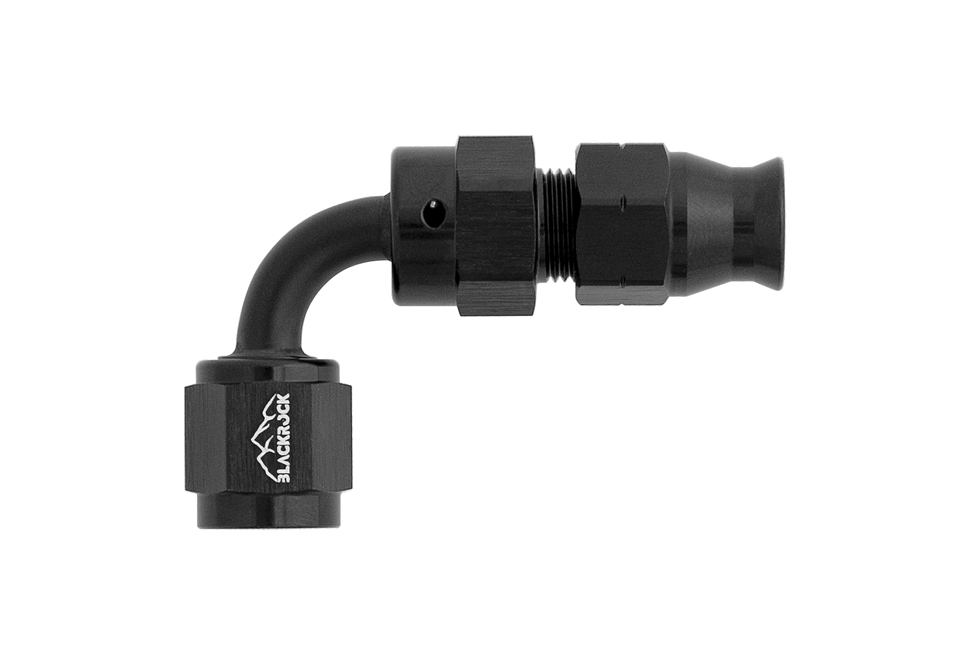 Фитинг AN-04, 90°, "мама" Hardline, алюминий, BLACKROCK LAB H04-090-BK