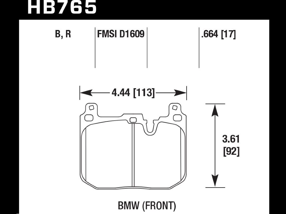 Колодки тормозные HB765U.664 HAWK DTC-70 BMW передние BMW M4 F82; M3 F80; M-Performance