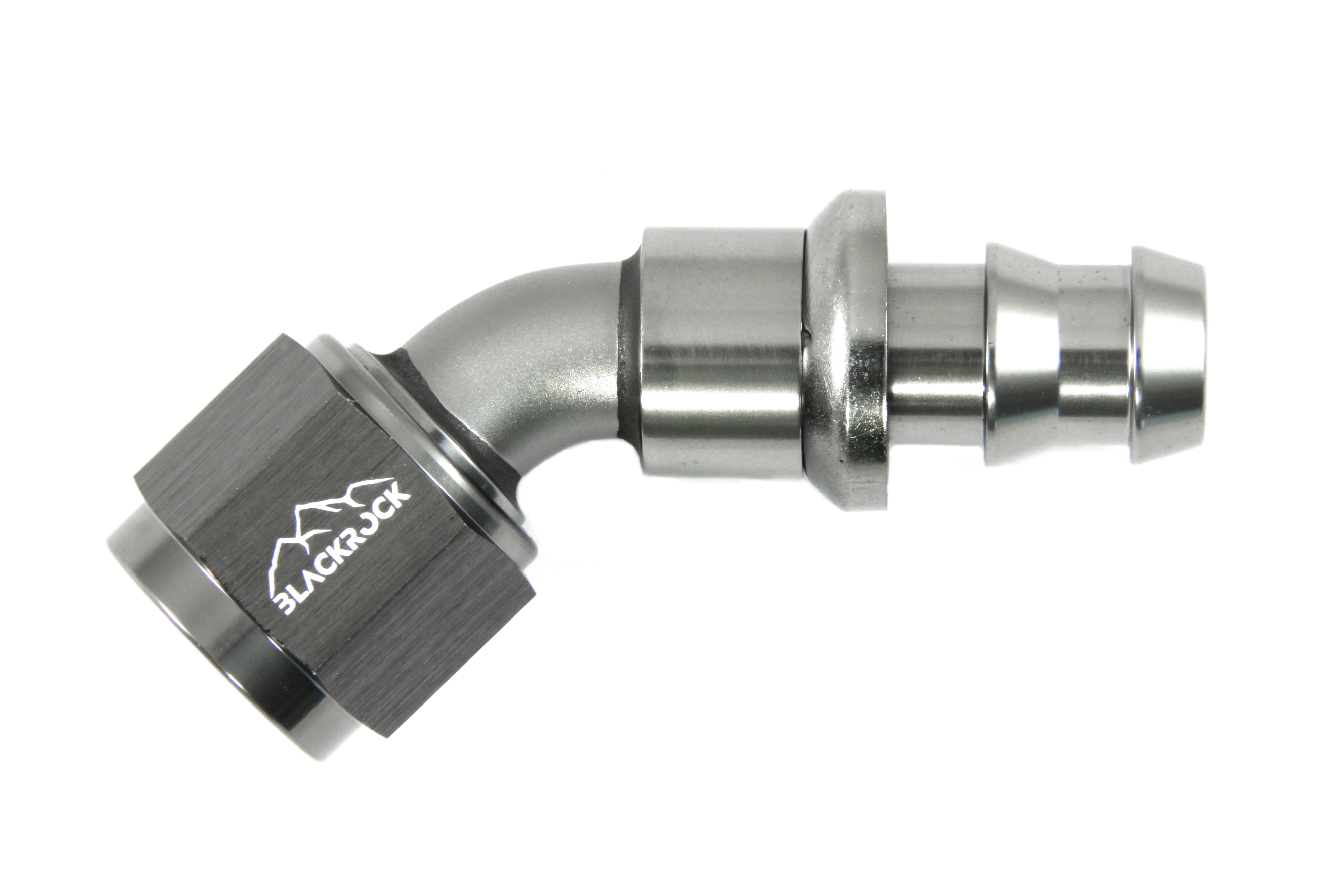 - 8 AN (8AN AN8) фитинг 45°, PUSH FIT серия BLACKROCK LAB P08-045-7BK