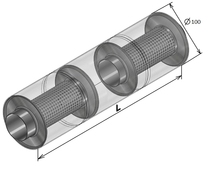 Резонатор Bronko круглый диаметром 100 мм с камерой вход-выход 76мм