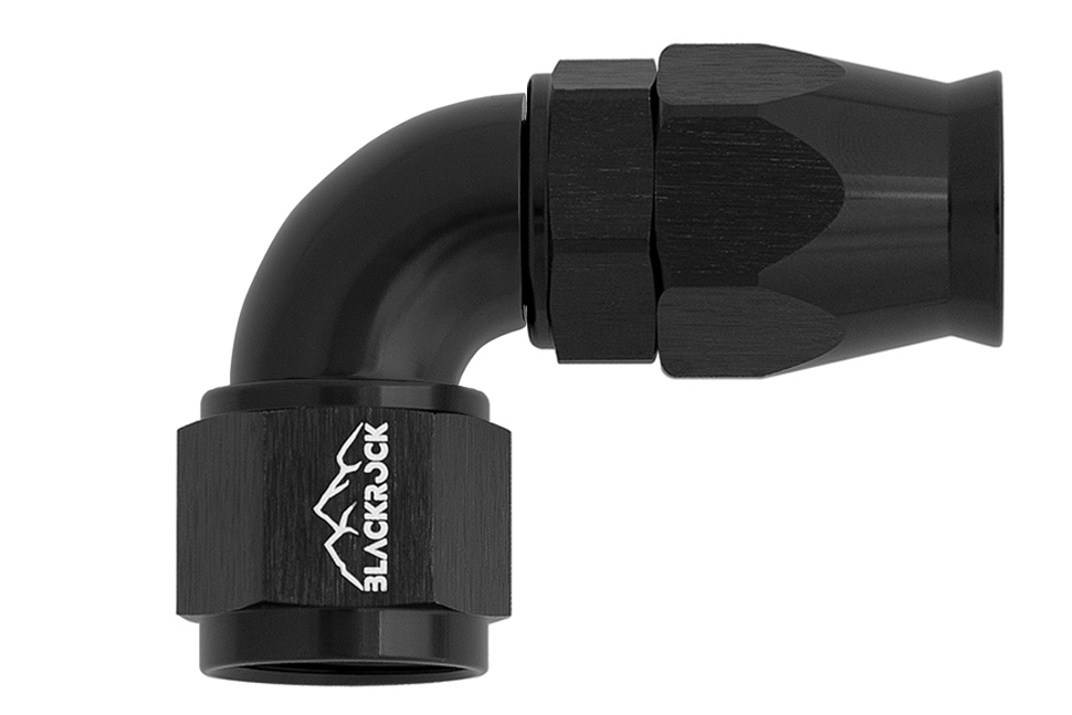 - 12 AN (12AN AN12) фитинг 90° Full Flow BLACKROCK LAB T12-090-3BK под тефлоновый шланг (600 серия)