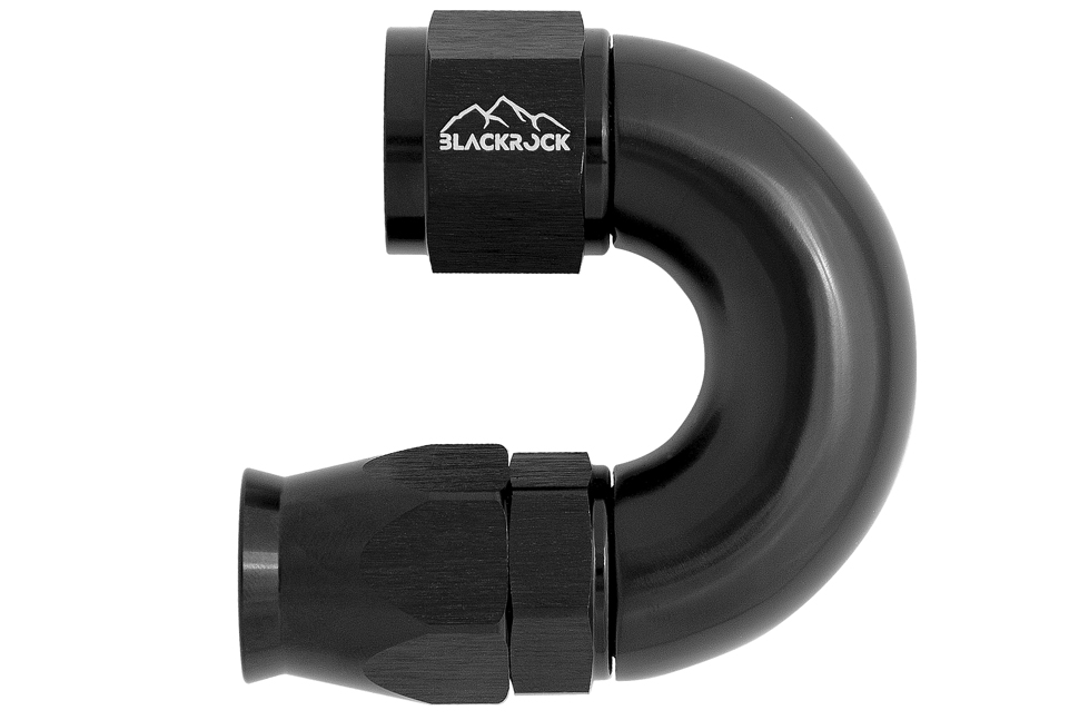 - 12 AN (12AN AN12) фитинг 180° Full Flow BLACKROCK LAB T12-180-3BK под тефлоновый шланг (600 серия)