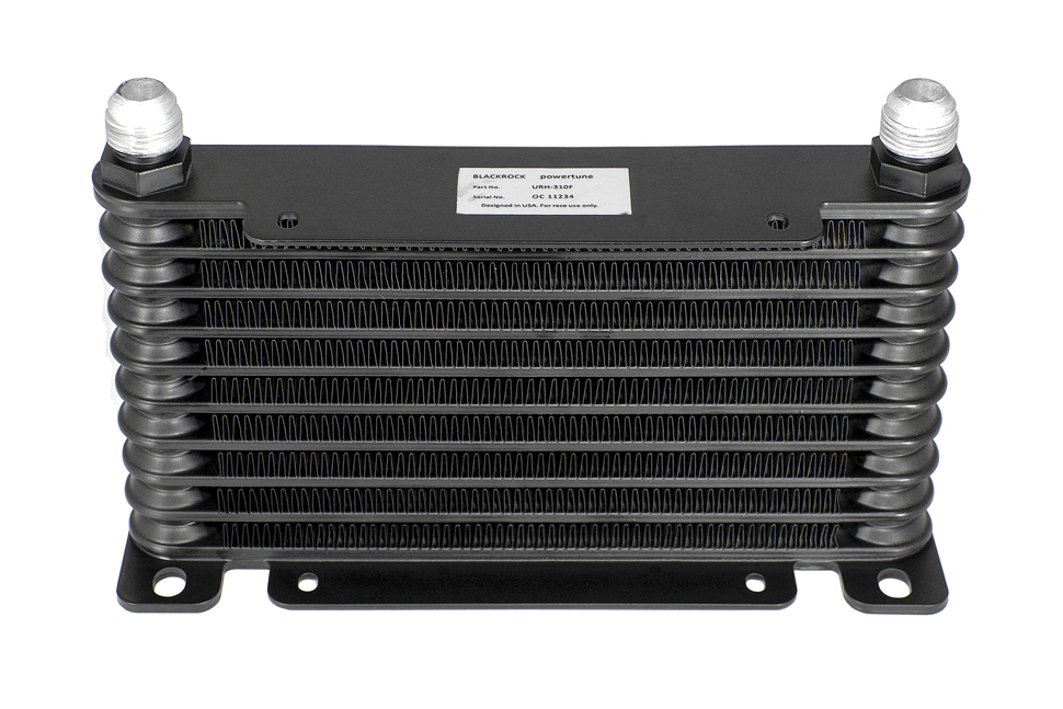 Радиатор масляный 10 рядов; 340 mm ширина; HT (10-AN выход) BLACKROCK LAB, URH-310F КРЕПЕЖ В ПЕРЕДИ