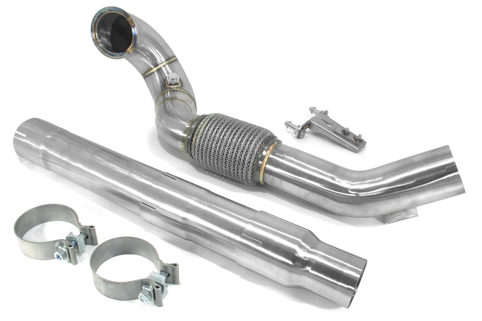 Приемная труба (даунпайп) VW-DP-0221 BlackRock Lab VAG 1.8, 2.0 TSI MQB передний привод 89 mm